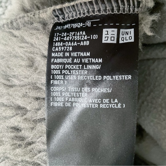 Uniqlo Light Pile-Lined Fleece Cardigan in Grey Size S - Picture 10 of 11